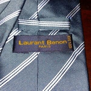 LAURENT BENON PARIS Necktie with Triple Line Stripes